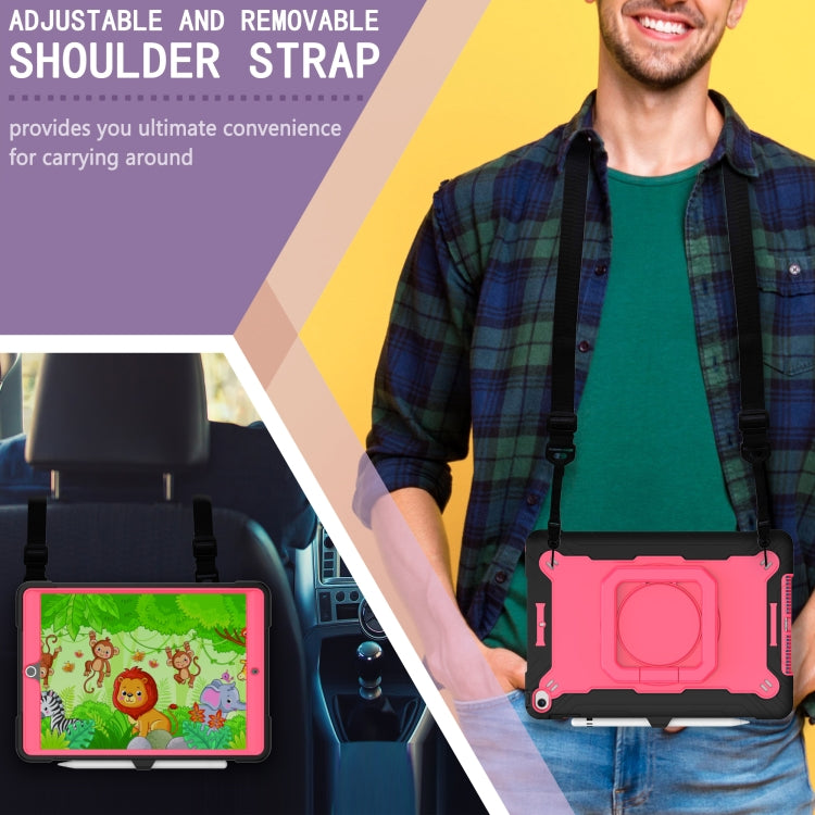 For iPad 10.2 2021 / 2020 / 2019 Contrast Color Shockproof Robot Silicone + PC Case with Wristband Holder