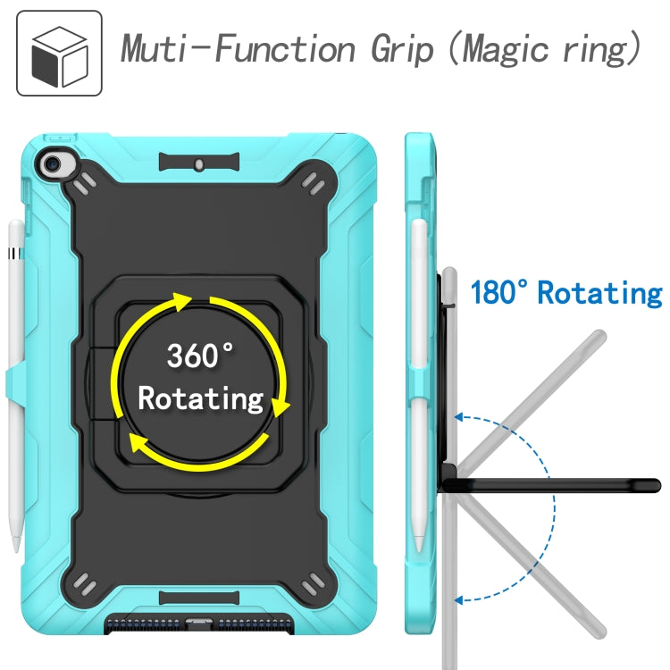 For iPad 10.2 2021 / 2020 / 2019 Contrast Color Shockproof Robot Silicone + PC Case with Wristband Holder