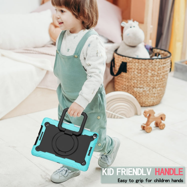 For iPad 10.2 2021 / 2020 / 2019 Contrast Color Shockproof Robot Silicone + PC Case with Wristband Holder