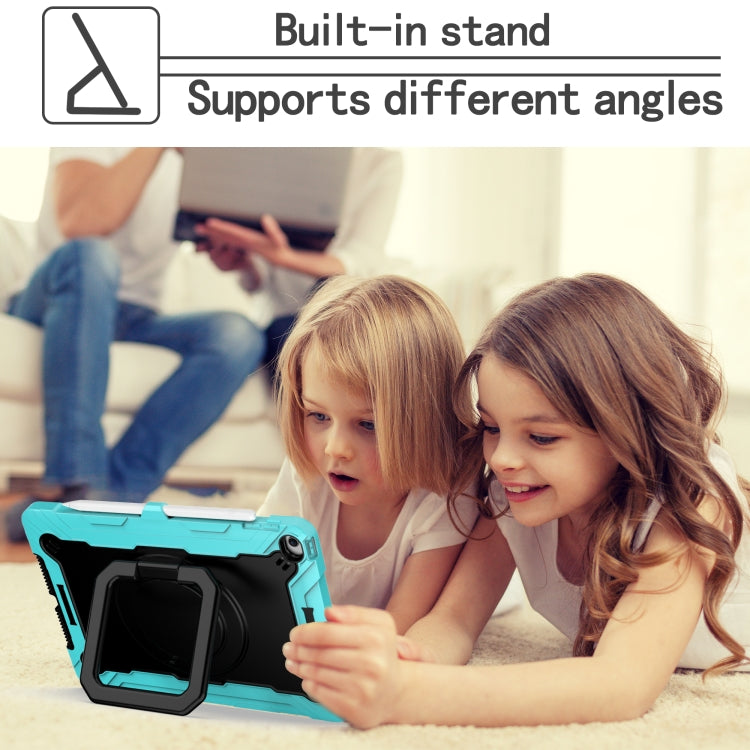 For iPad 10.2 2021 / 2020 / 2019 Contrast Color Shockproof Robot Silicone + PC Case with Wristband Holder