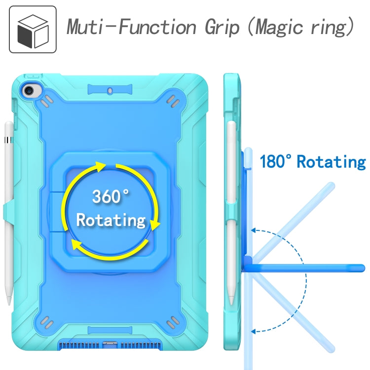 For iPad 10.2 2021 / 2020 / 2019 Contrast Color Shockproof Robot Silicone + PC Case with Wristband Holder