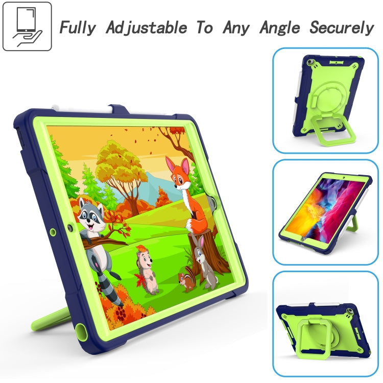 For iPad 10.2 2021 / 2020 / 2019 Contrast Color Shockproof Robot Silicone + PC Case with Wristband Holder
