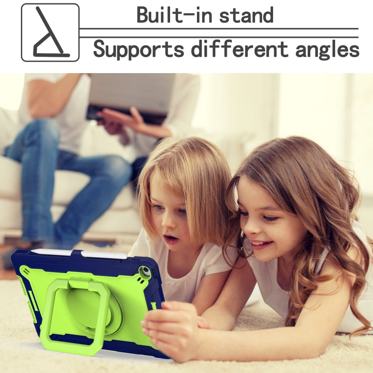 For iPad 10.2 2021 / 2020 / 2019 Contrast Color Shockproof Robot Silicone + PC Case with Wristband Holder