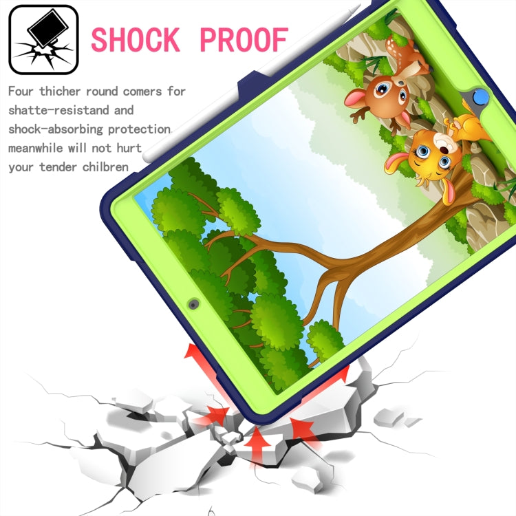 For iPad 10.2 2021 / 2020 / 2019 Contrast Color Shockproof Robot Silicone + PC Case with Wristband Holder