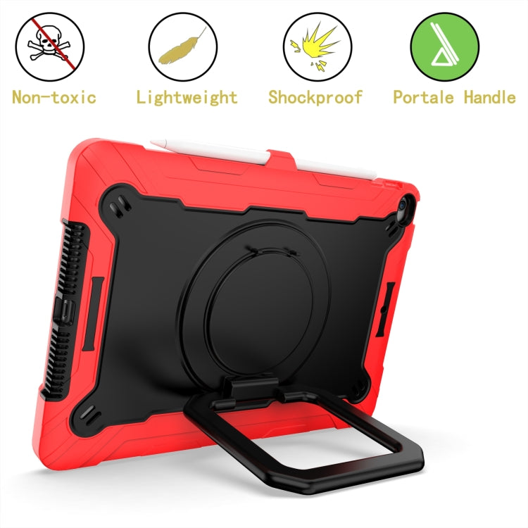 For iPad 10.2 2021 / 2020 / 2019 Contrast Color Shockproof Robot Silicone + PC Case with Wristband Holder