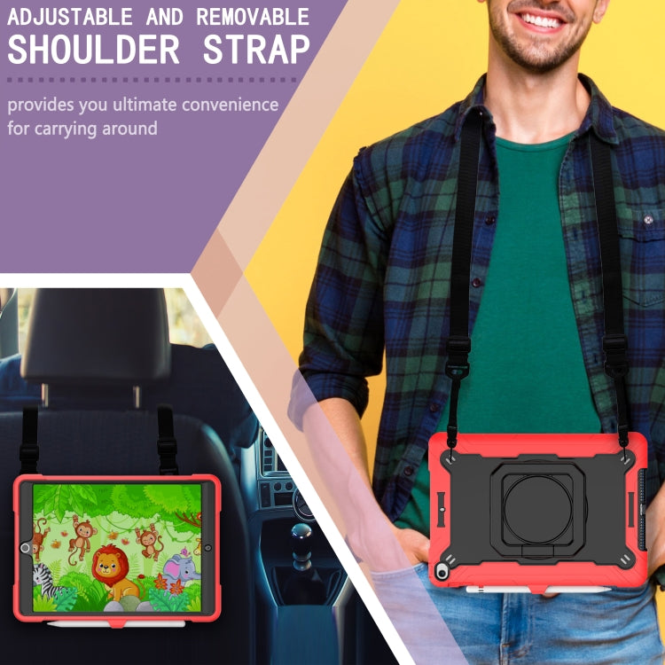 For iPad 10.2 2021 / 2020 / 2019 Contrast Color Shockproof Robot Silicone + PC Case with Wristband Holder