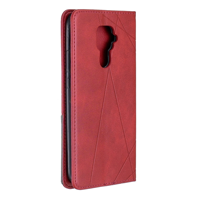 For Huawei Mate 30 Lite Rhombus Texture Horizontal Flip Magnetic Leather Case with Holder & Card Slots