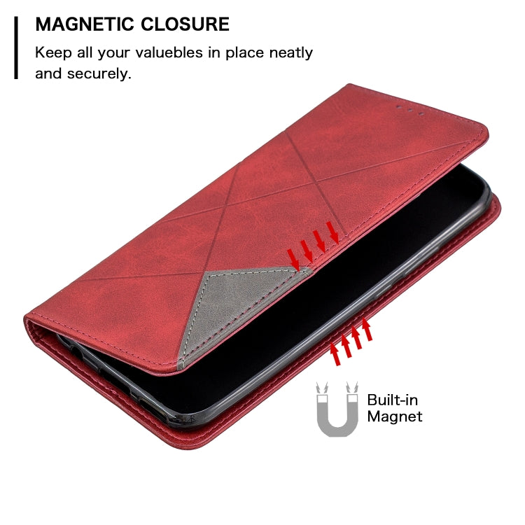 For Huawei Mate 30 Lite Rhombus Texture Horizontal Flip Magnetic Leather Case with Holder & Card Slots