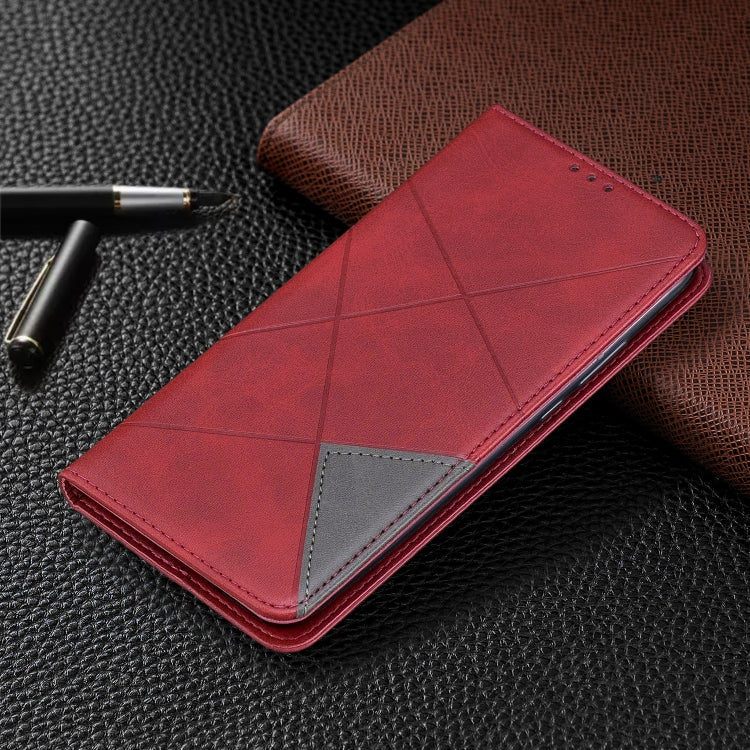 For Huawei Mate 30 Lite Rhombus Texture Horizontal Flip Magnetic Leather Case with Holder & Card Slots
