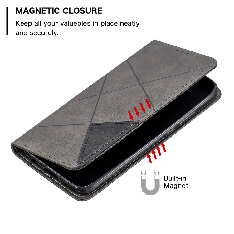 For Huawei Mate 30 Lite Rhombus Texture Horizontal Flip Magnetic Leather Case with Holder & Card Slots
