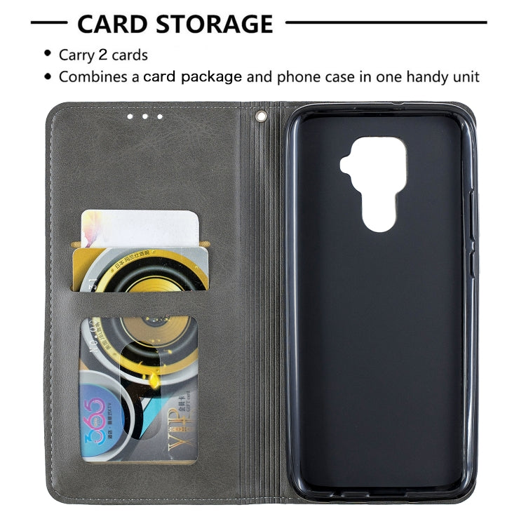 For Huawei Mate 30 Lite Rhombus Texture Horizontal Flip Magnetic Leather Case with Holder & Card Slots