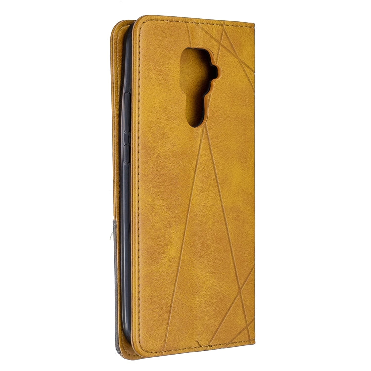 For Huawei Mate 30 Lite Rhombus Texture Horizontal Flip Magnetic Leather Case with Holder & Card Slots