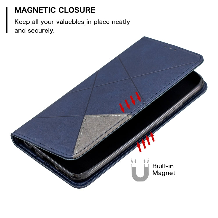 For Huawei Mate 30 Lite Rhombus Texture Horizontal Flip Magnetic Leather Case with Holder & Card Slots