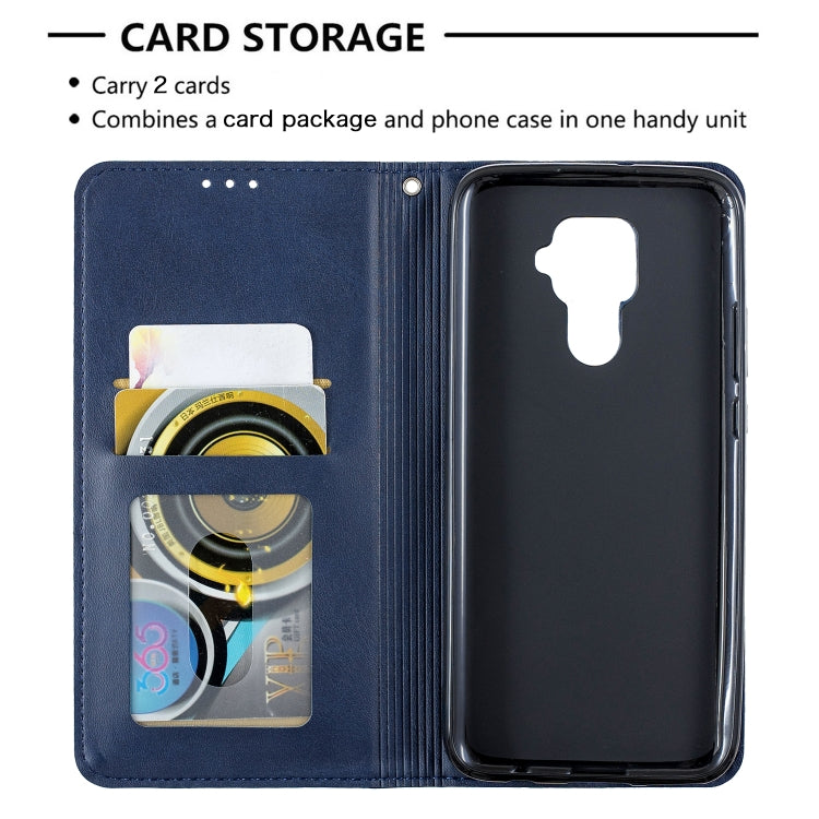 For Huawei Mate 30 Lite Rhombus Texture Horizontal Flip Magnetic Leather Case with Holder & Card Slots