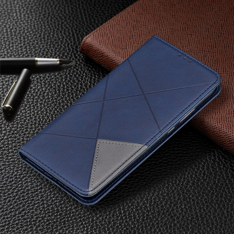 For Huawei Mate 30 Lite Rhombus Texture Horizontal Flip Magnetic Leather Case with Holder & Card Slots
