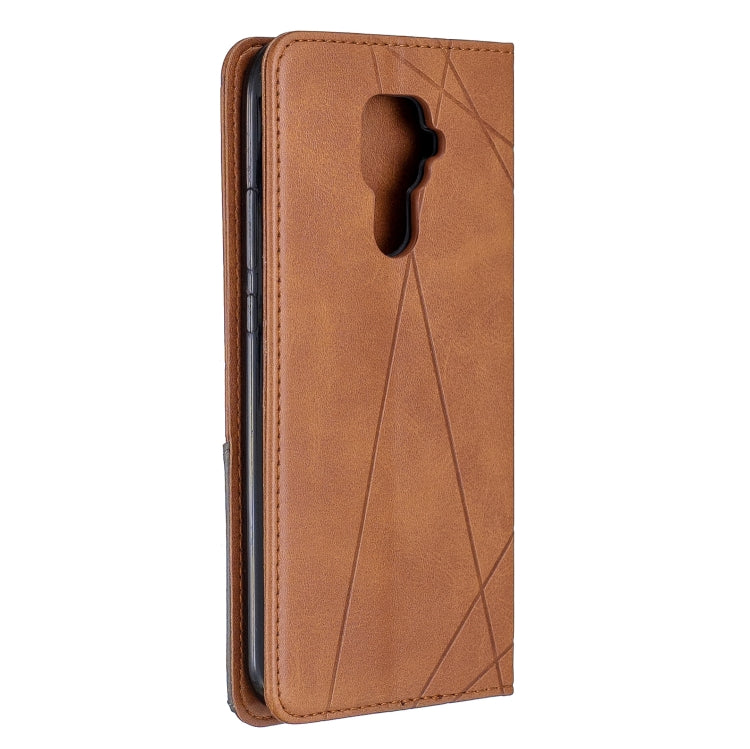 For Huawei Mate 30 Lite Rhombus Texture Horizontal Flip Magnetic Leather Case with Holder & Card Slots