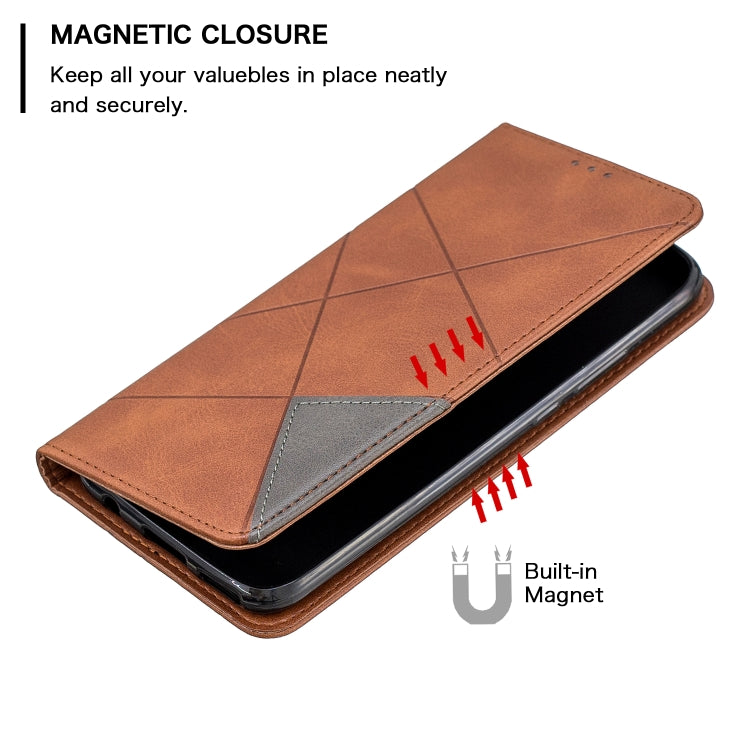 For Huawei Mate 30 Lite Rhombus Texture Horizontal Flip Magnetic Leather Case with Holder & Card Slots