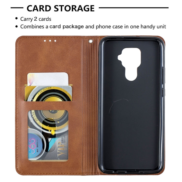 For Huawei Mate 30 Lite Rhombus Texture Horizontal Flip Magnetic Leather Case with Holder & Card Slots