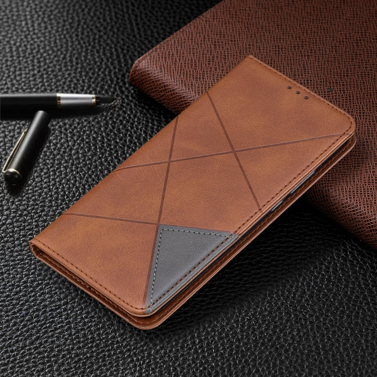 For Huawei Mate 30 Lite Rhombus Texture Horizontal Flip Magnetic Leather Case with Holder & Card Slots