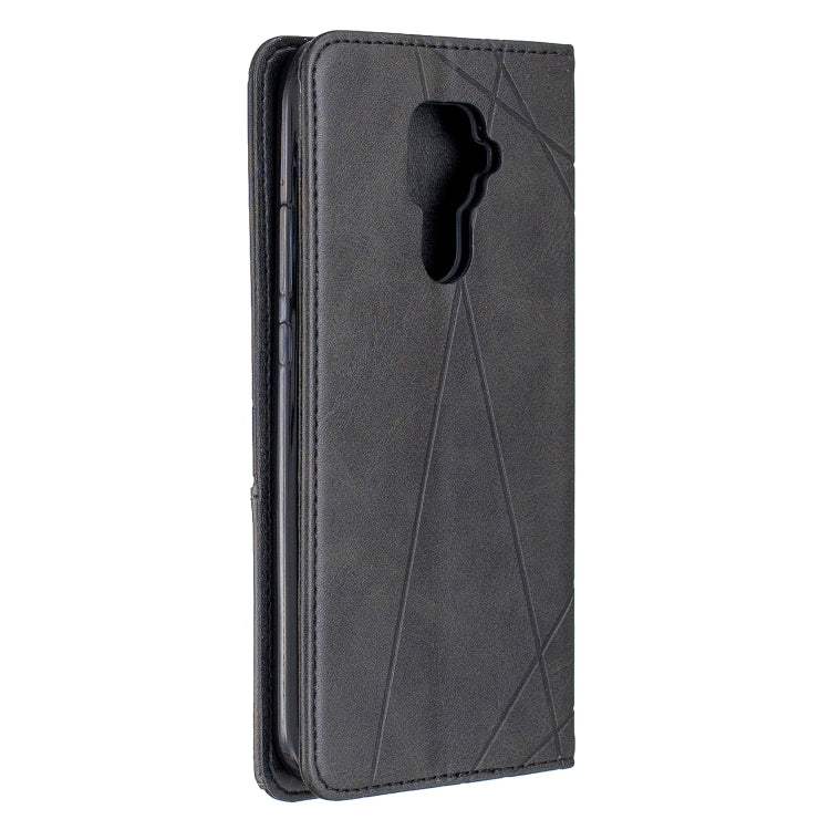 For Huawei Mate 30 Lite Rhombus Texture Horizontal Flip Magnetic Leather Case with Holder & Card Slots