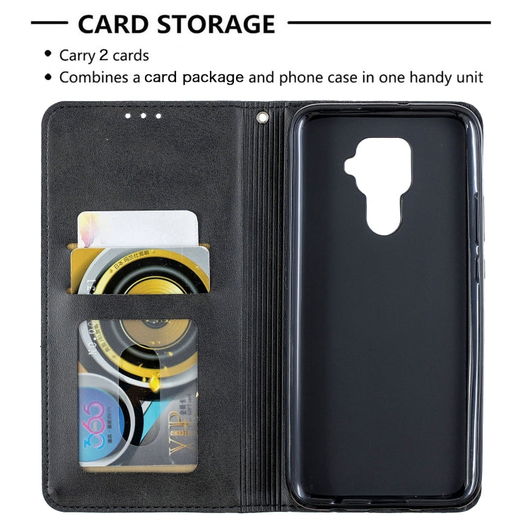 For Huawei Mate 30 Lite Rhombus Texture Horizontal Flip Magnetic Leather Case with Holder & Card Slots