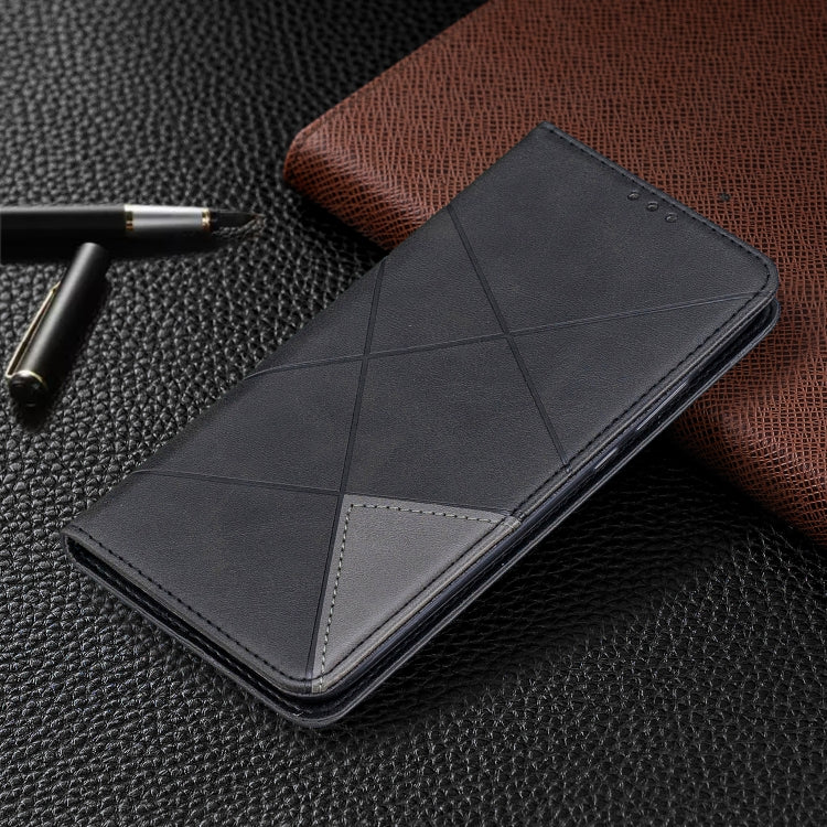 For Huawei Mate 30 Lite Rhombus Texture Horizontal Flip Magnetic Leather Case with Holder & Card Slots