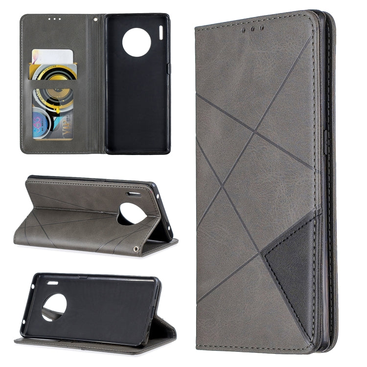 For Huawei Mate 30 Pro Rhombus Texture Horizontal Flip Magnetic Leather Case with Holder & Card Slots