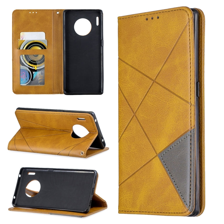 For Huawei Mate 30 Pro Rhombus Texture Horizontal Flip Magnetic Leather Case with Holder & Card Slots