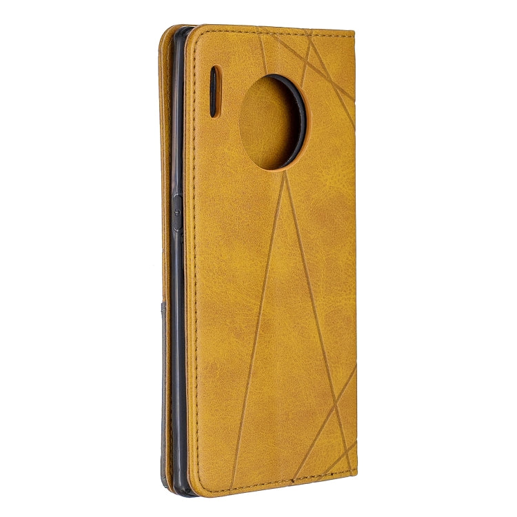 For Huawei Mate 30 Pro Rhombus Texture Horizontal Flip Magnetic Leather Case with Holder & Card Slots