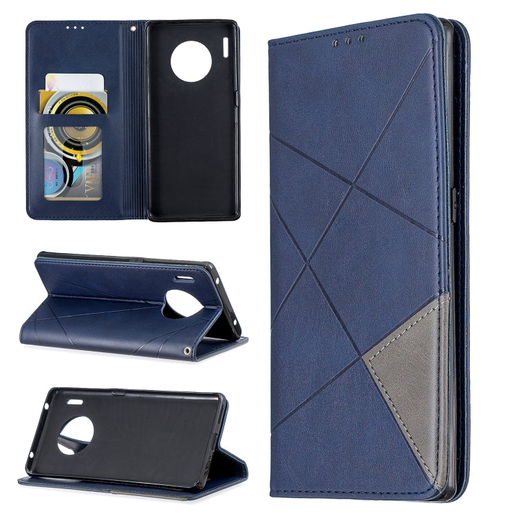 For Huawei Mate 30 Pro Rhombus Texture Horizontal Flip Magnetic Leather Case with Holder & Card Slots