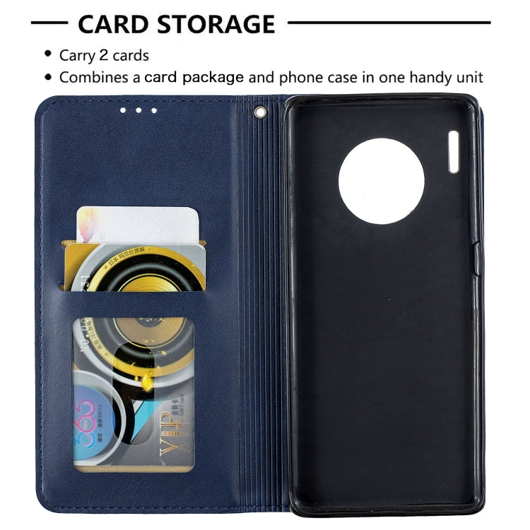 For Huawei Mate 30 Pro Rhombus Texture Horizontal Flip Magnetic Leather Case with Holder & Card Slots