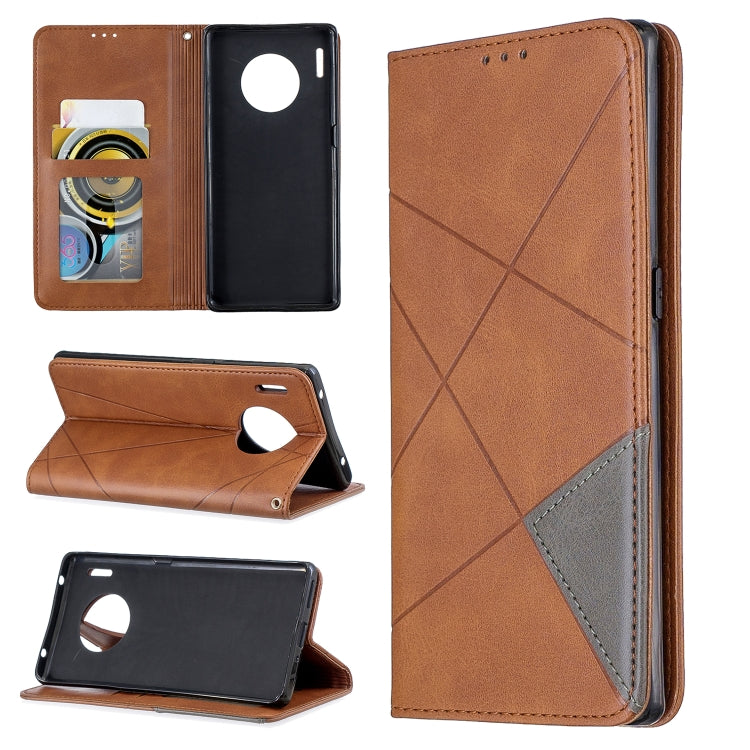 For Huawei Mate 30 Pro Rhombus Texture Horizontal Flip Magnetic Leather Case with Holder & Card Slots