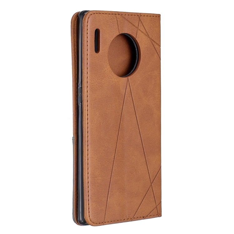 For Huawei Mate 30 Pro Rhombus Texture Horizontal Flip Magnetic Leather Case with Holder & Card Slots