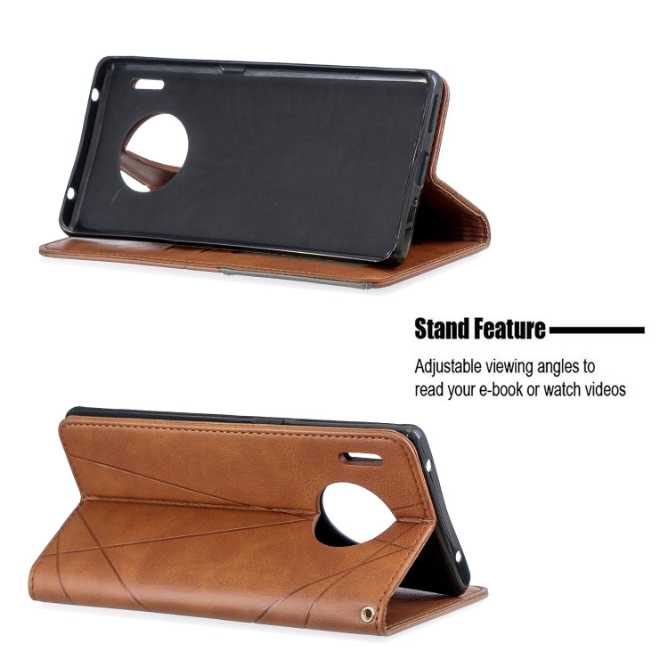 For Huawei Mate 30 Pro Rhombus Texture Horizontal Flip Magnetic Leather Case with Holder & Card Slots