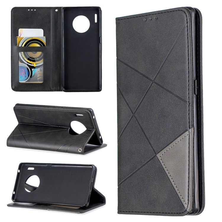 For Huawei Mate 30 Pro Rhombus Texture Horizontal Flip Magnetic Leather Case with Holder & Card Slots