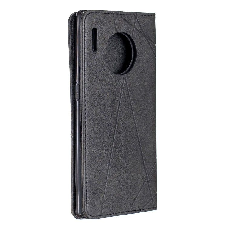 For Huawei Mate 30 Pro Rhombus Texture Horizontal Flip Magnetic Leather Case with Holder & Card Slots