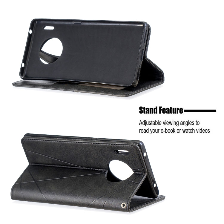 For Huawei Mate 30 Pro Rhombus Texture Horizontal Flip Magnetic Leather Case with Holder & Card Slots