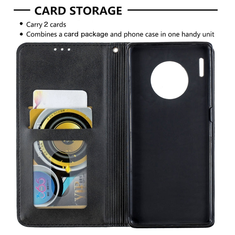 For Huawei Mate 30 Pro Rhombus Texture Horizontal Flip Magnetic Leather Case with Holder & Card Slots