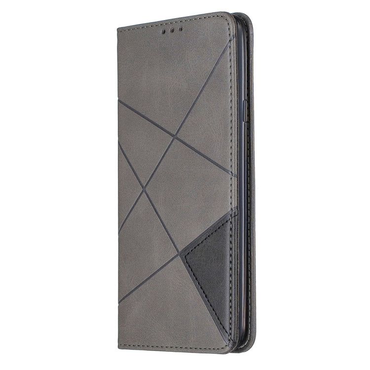 For Galaxy A20s Rhombus Texture Horizontal Flip Magnetic Leather Case with Holder & Card Slots