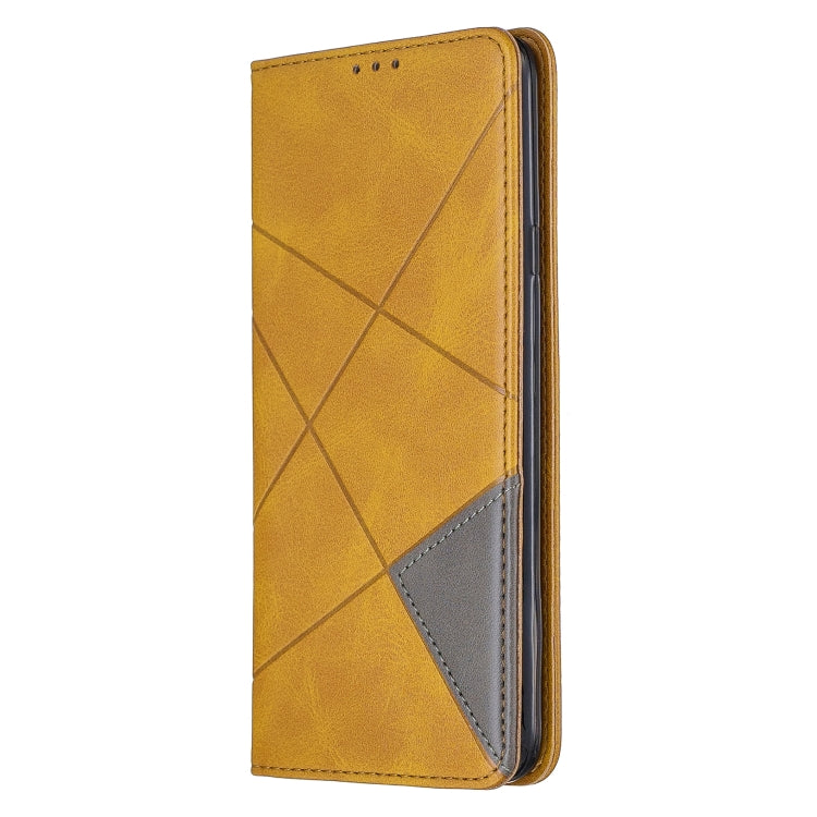 For Galaxy A20s Rhombus Texture Horizontal Flip Magnetic Leather Case with Holder & Card Slots
