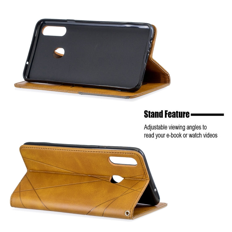 For Galaxy A20s Rhombus Texture Horizontal Flip Magnetic Leather Case with Holder & Card Slots