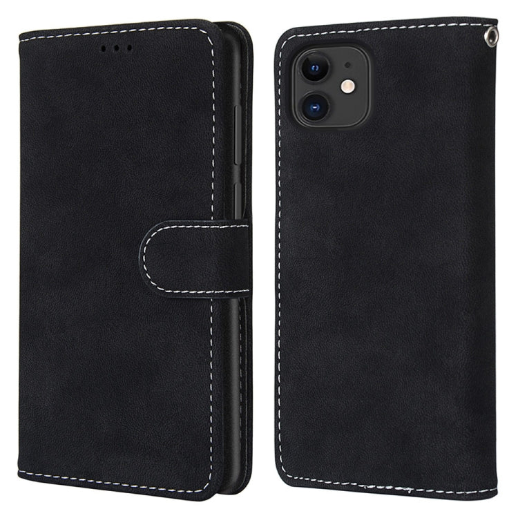 For iPhone 12 mini Retro Frosted Horizontal Flip PU Leather Case with Holder & Card Slots & Wallet & Photo Frame