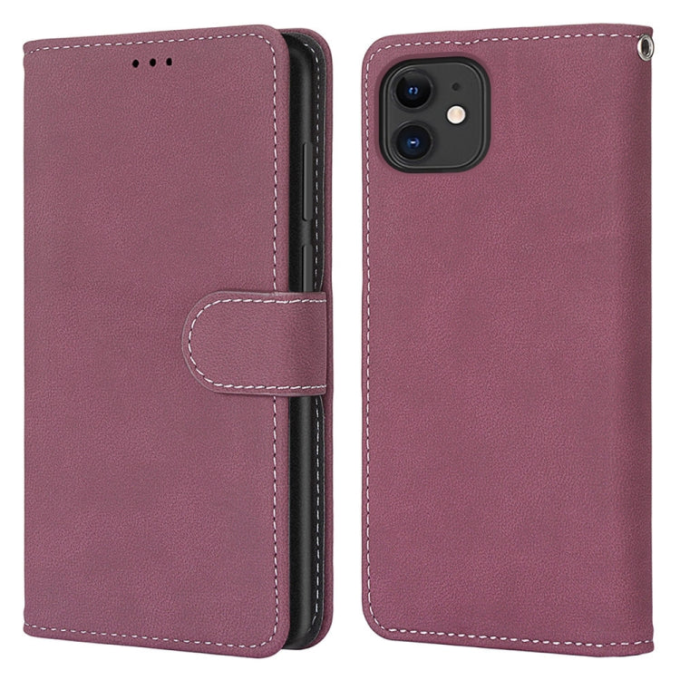 For iPhone 12 / 12 Pro Retro Frosted Horizontal Flip PU Leather Case with Holder & Card Slots & Wallet & Photo Frame