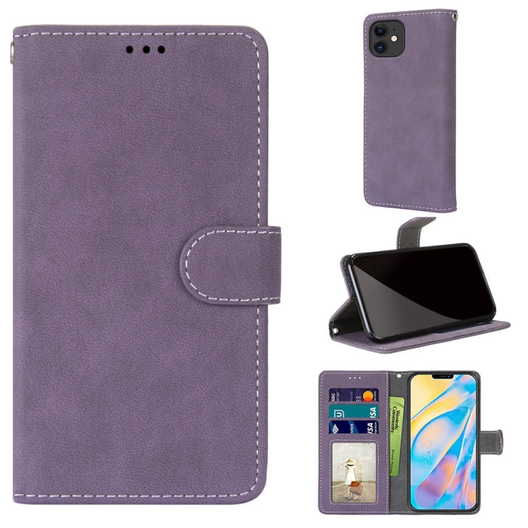 For iPhone 12 / 12 Pro Retro Frosted Horizontal Flip PU Leather Case with Holder & Card Slots & Wallet & Photo Frame