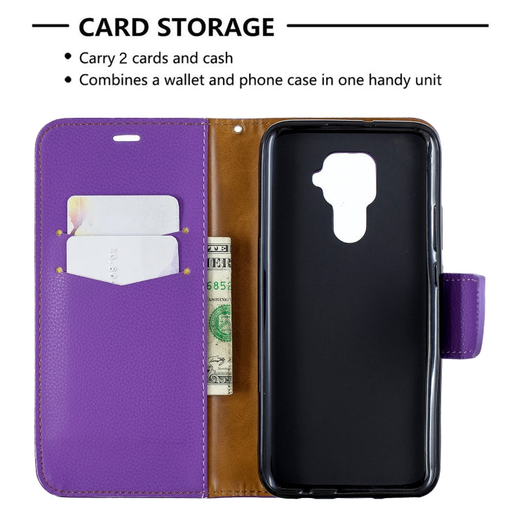 For Huawei Mate 30 Lite Litchi Texture Pure Color Horizontal Flip PU Leather Case with Holder & Card Slots & Wallet & Lanyard