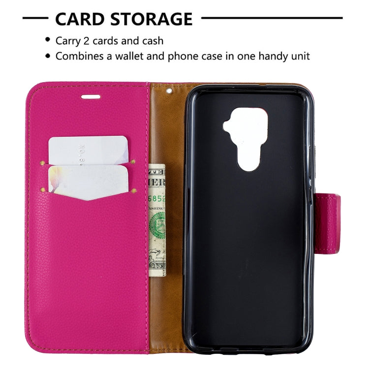 For Huawei Mate 30 Lite Litchi Texture Pure Color Horizontal Flip PU Leather Case with Holder & Card Slots & Wallet & Lanyard