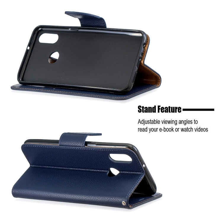 For Galaxy A10s Litchi Texture Pure Color Horizontal Flip PU Leather Case with Holder & Card Slots & Wallet & Lanyard