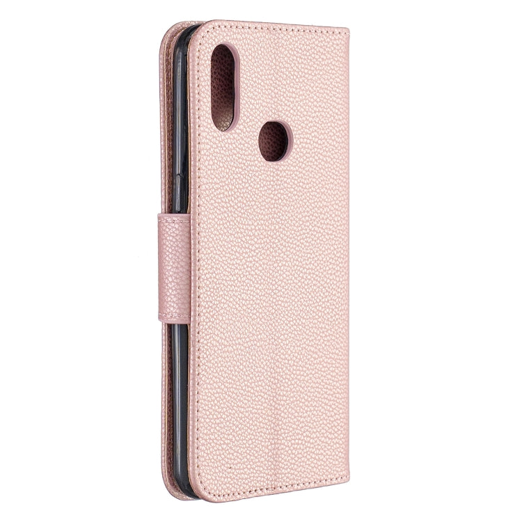 For Galaxy A10s Litchi Texture Pure Color Horizontal Flip PU Leather Case with Holder & Card Slots & Wallet & Lanyard
