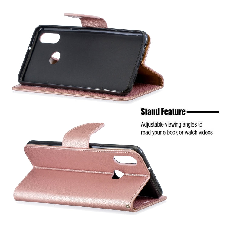 For Galaxy A10s Litchi Texture Pure Color Horizontal Flip PU Leather Case with Holder & Card Slots & Wallet & Lanyard