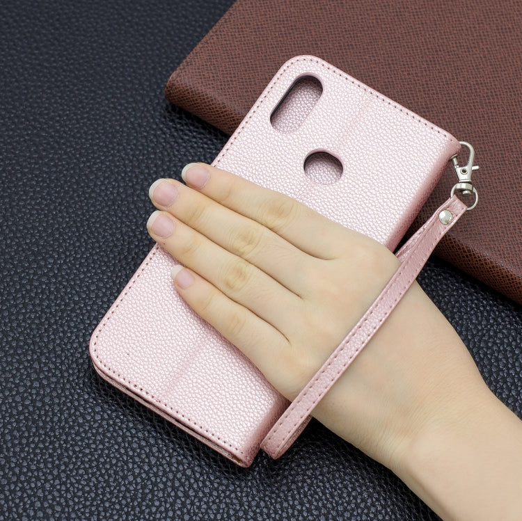 For Galaxy A10s Litchi Texture Pure Color Horizontal Flip PU Leather Case with Holder & Card Slots & Wallet & Lanyard